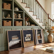 Framed 3 Piece Wall Art Bohemian Book Lover Reading Nook Grey Still Life displayed on a wall in a styled room — view 3