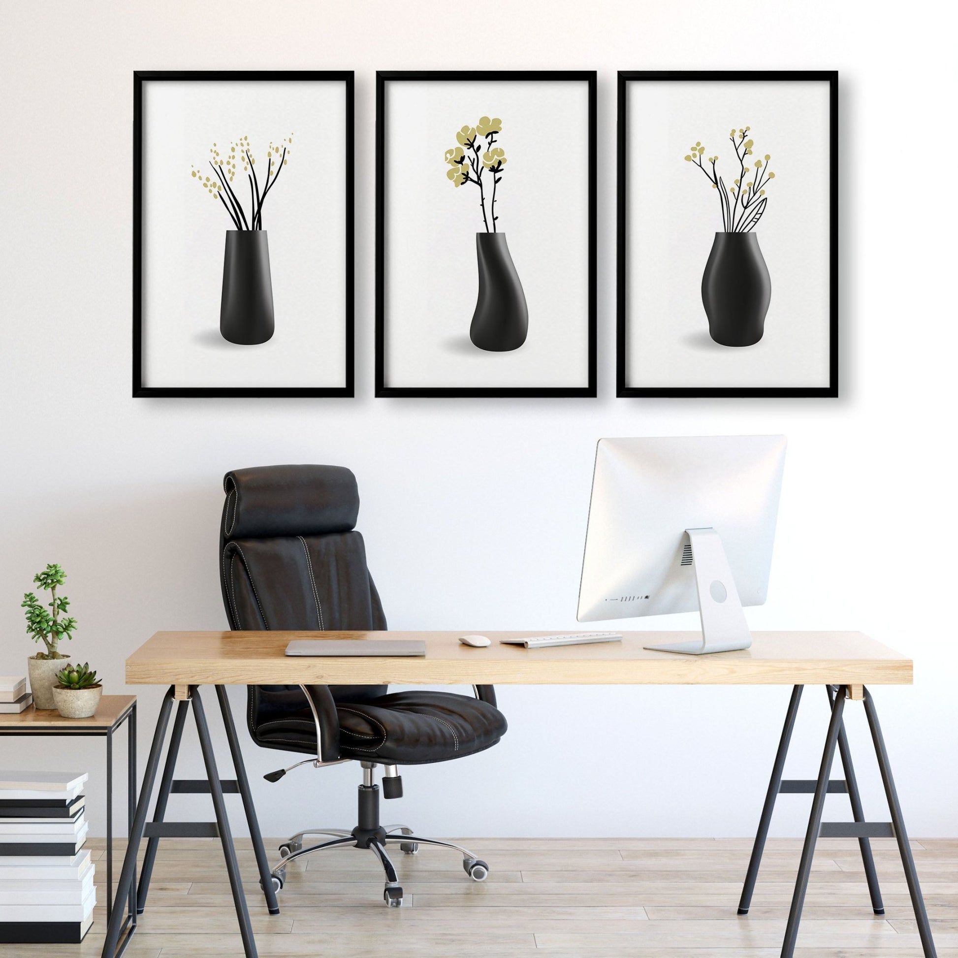 Framed Art Wall | Set of 3 Botanical Wall art Prints