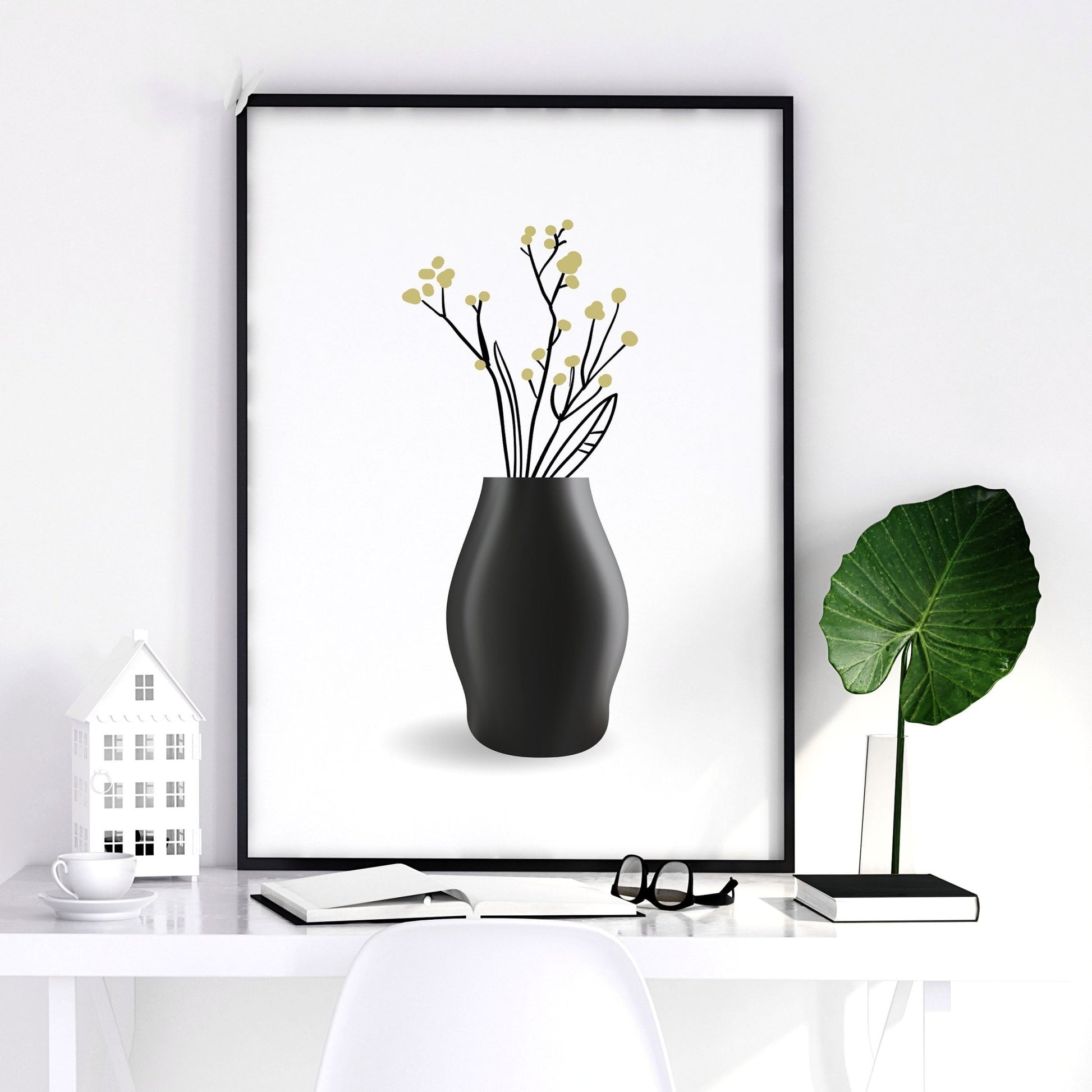 Framed Art Wall | Set of 3 Botanical Wall art Prints