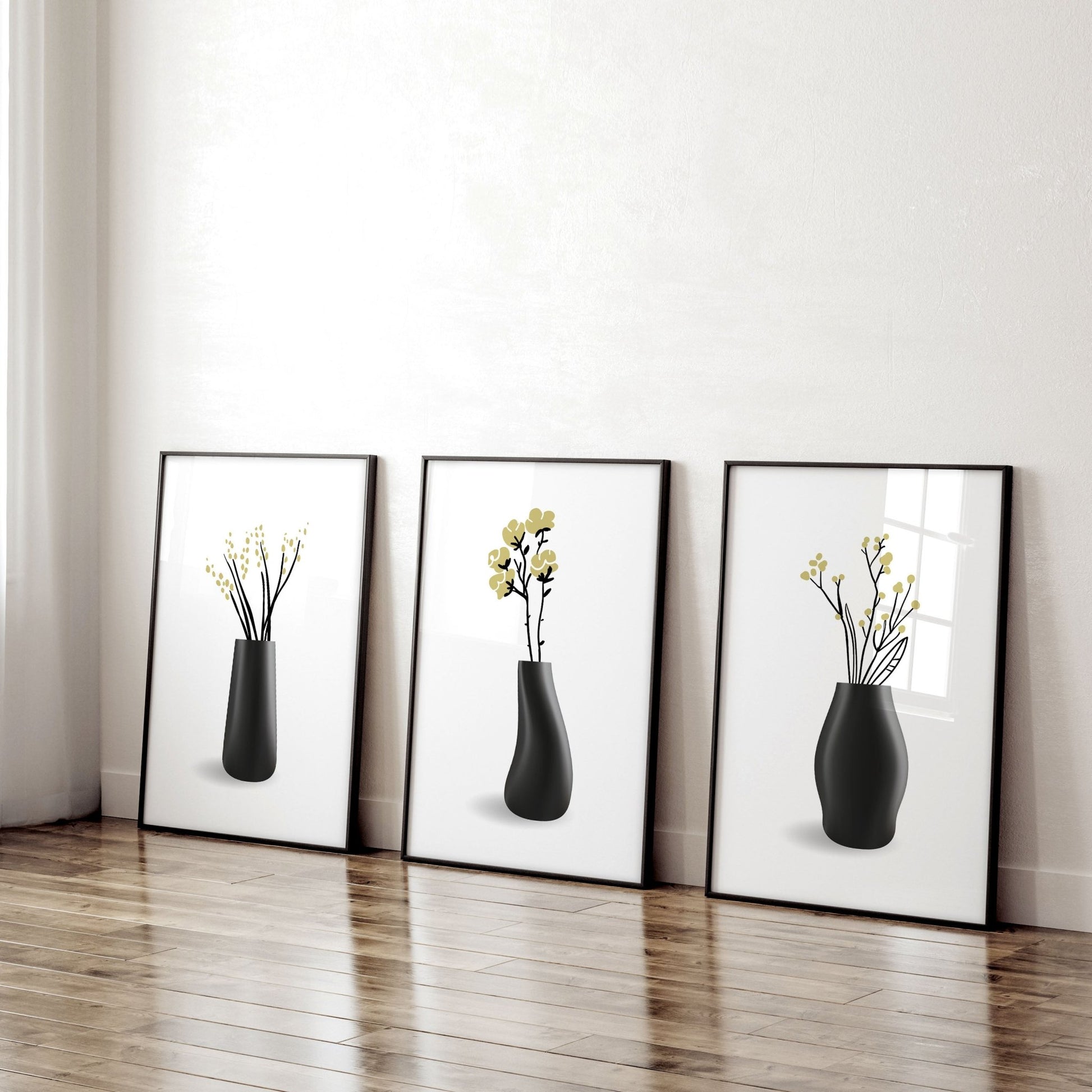 Framed Art Wall | Set of 3 Botanical Wall art Prints