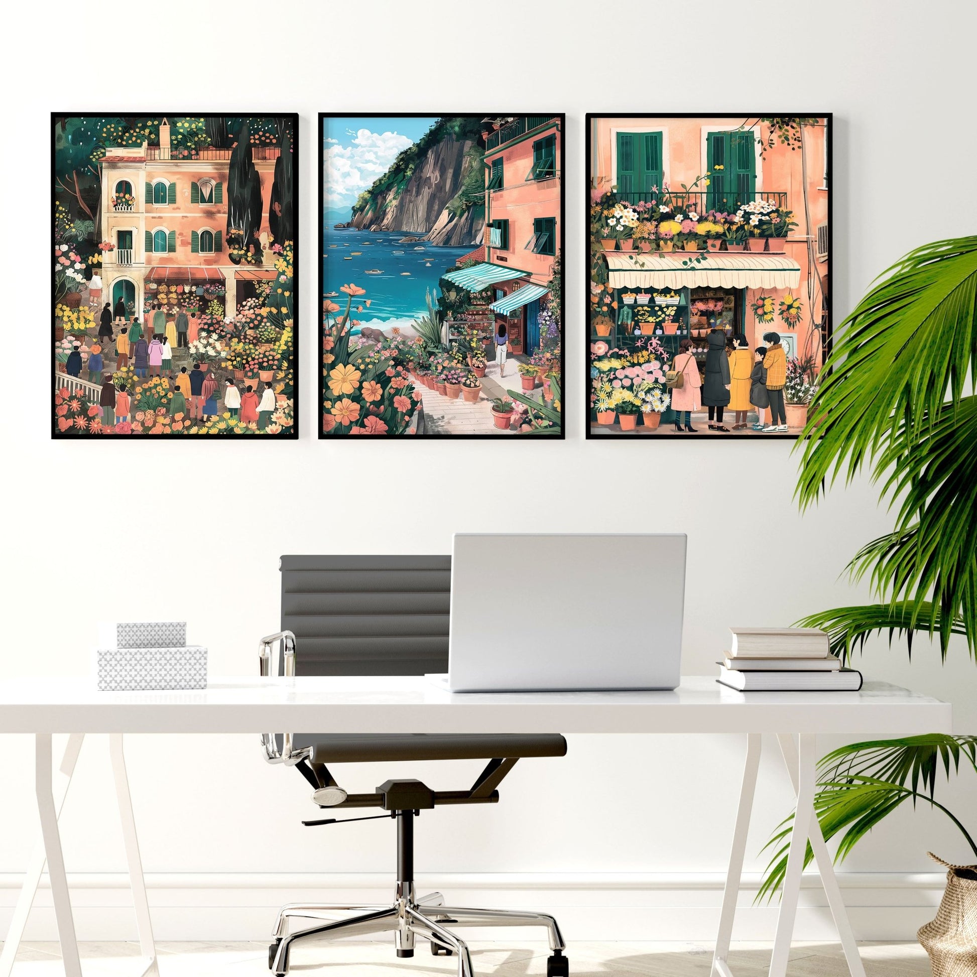 Framed Artwork | Set of 3 Italian Lifestyle Wall art Prints
