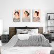 Framed Bedroom Wall Art | Set of 3 Boho Women Wall art Prints