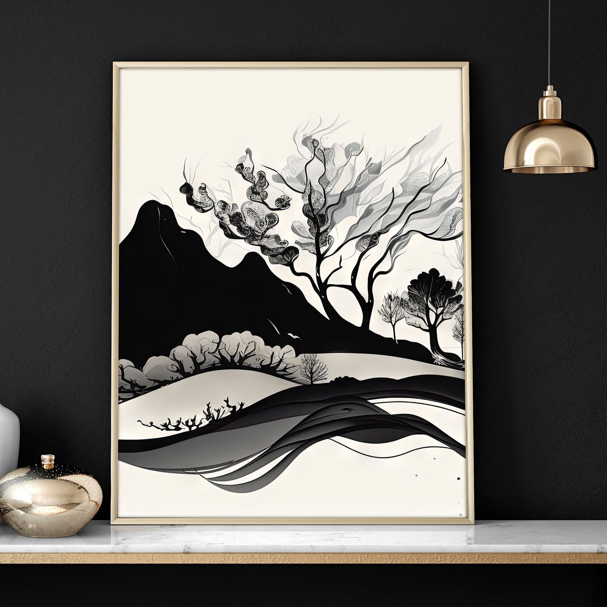 Framed Landscape Wall Art | Set of 3 wall art prints