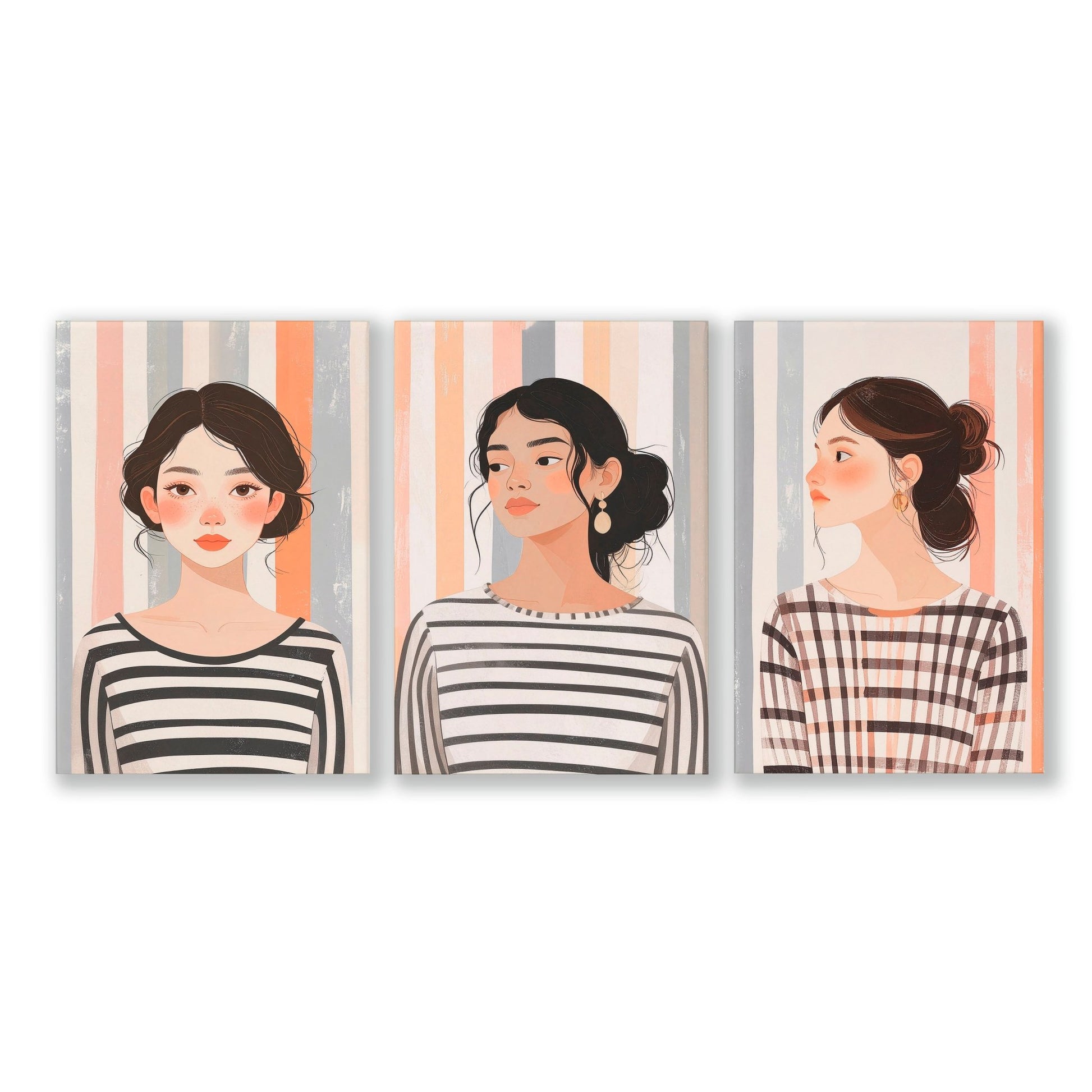 Framed Pictures For The Living Room | Set of 3 Boho Women Wall art Prints