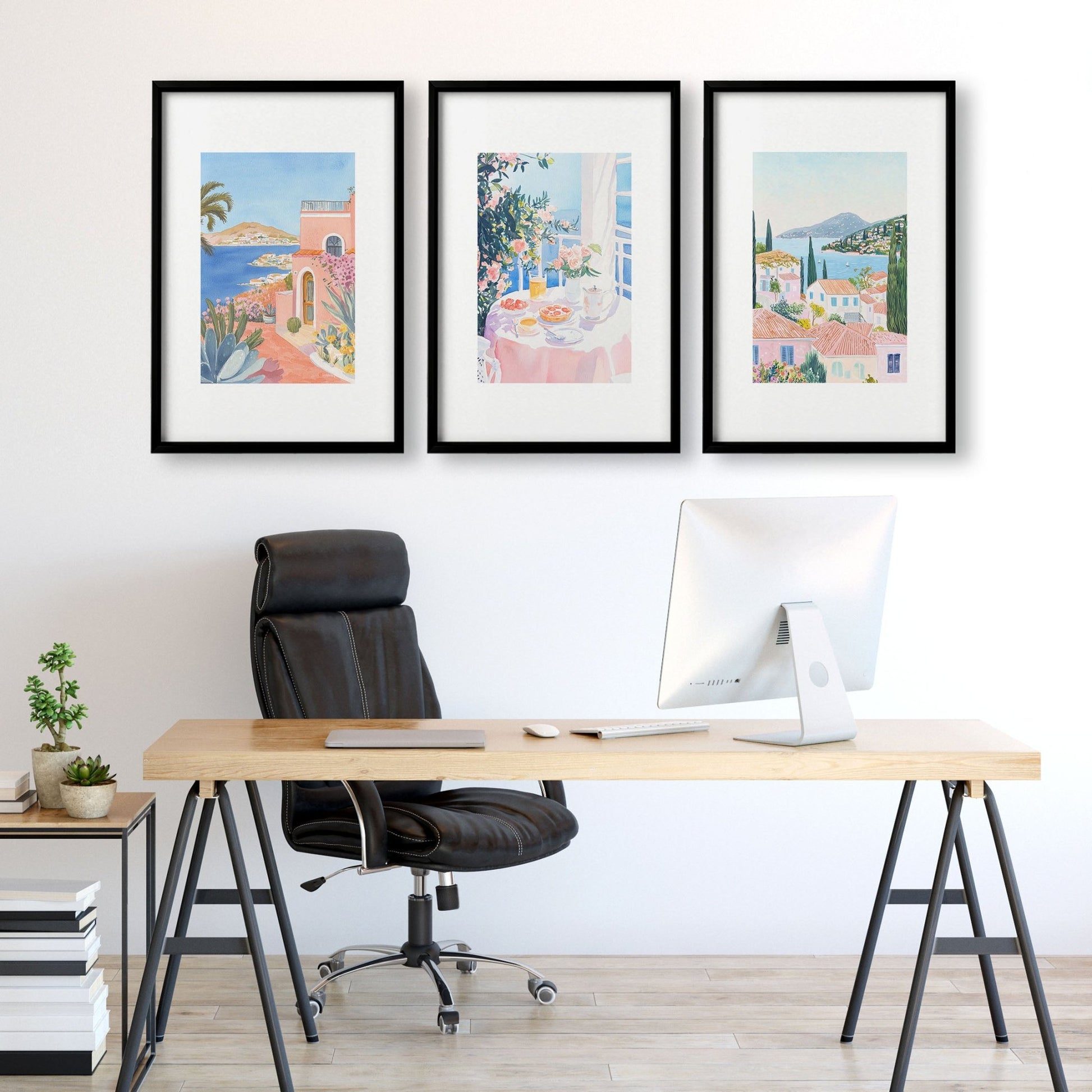Framed Print Wall | Set of 3 Beach Decor Wall art Prints