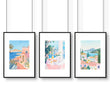 Framed Print Wall | Set of 3 Beach Decor Wall art Prints