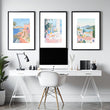 Framed Print Wall | Set of 3 Beach Decor Wall art Prints
