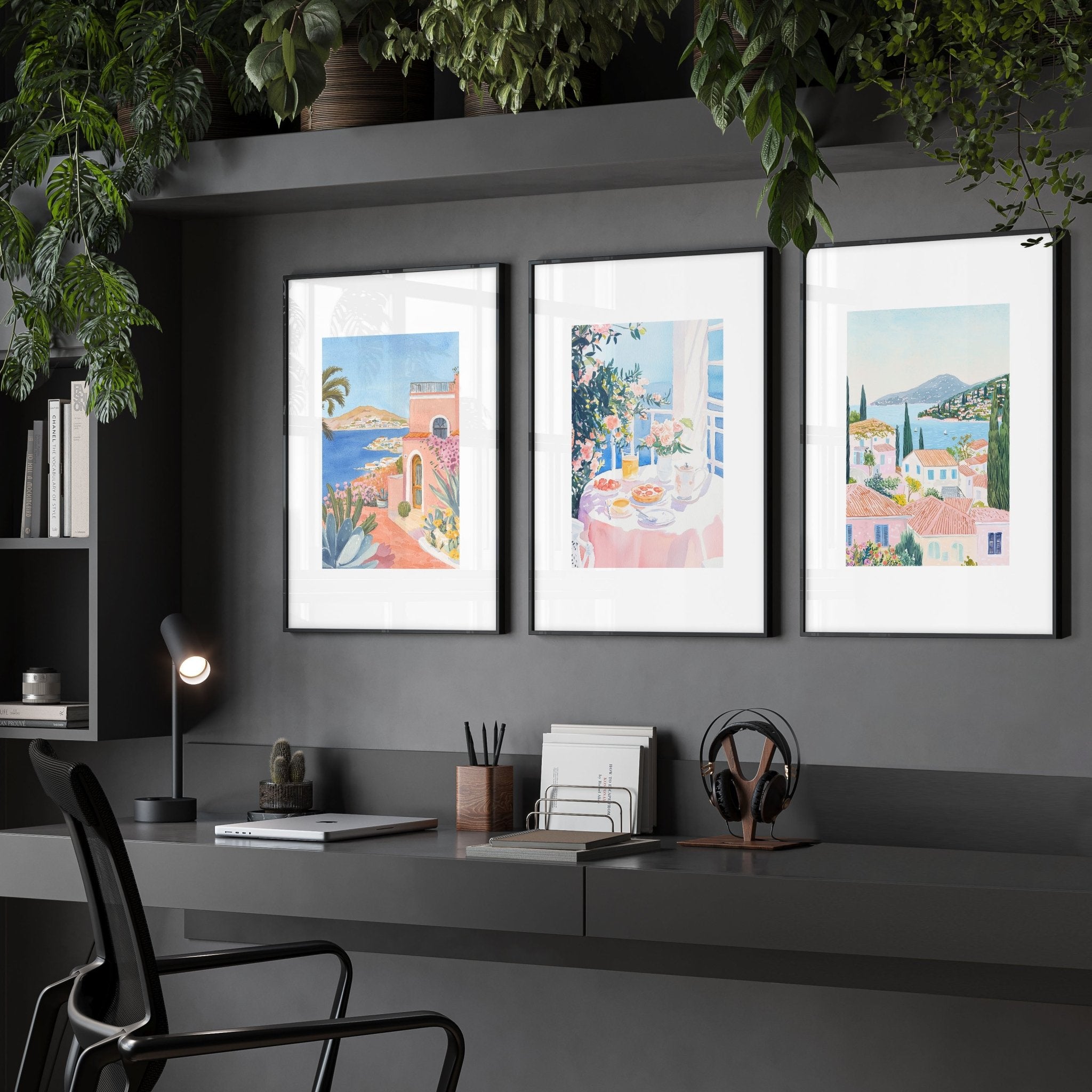 Framed Print Wall | Set of 3 Beach Decor Wall art Prints