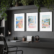 Framed Print Wall | Set of 3 Beach Decor Wall art Prints