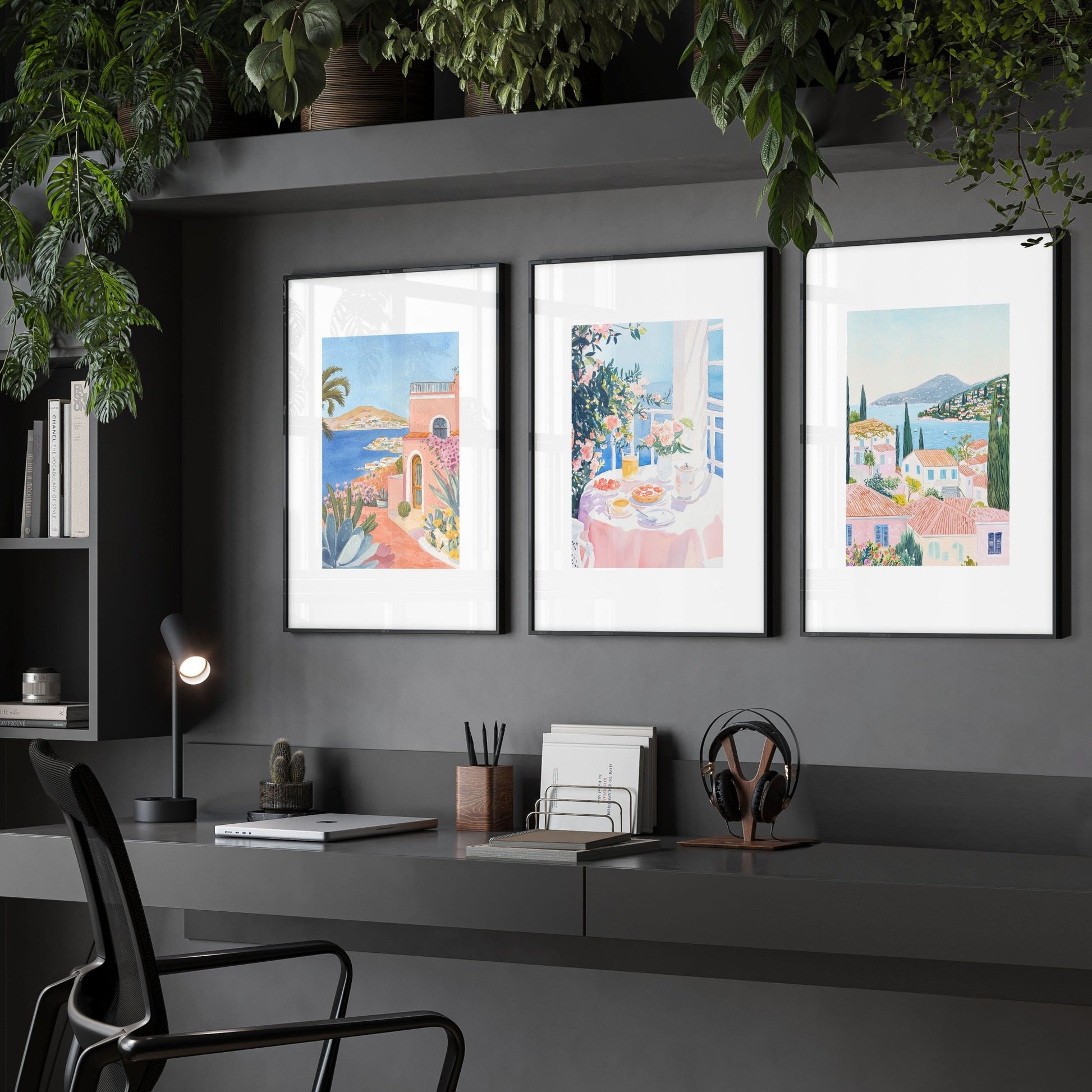 Framed Print Wall | Set of 3 Beach Decor Wall art Prints