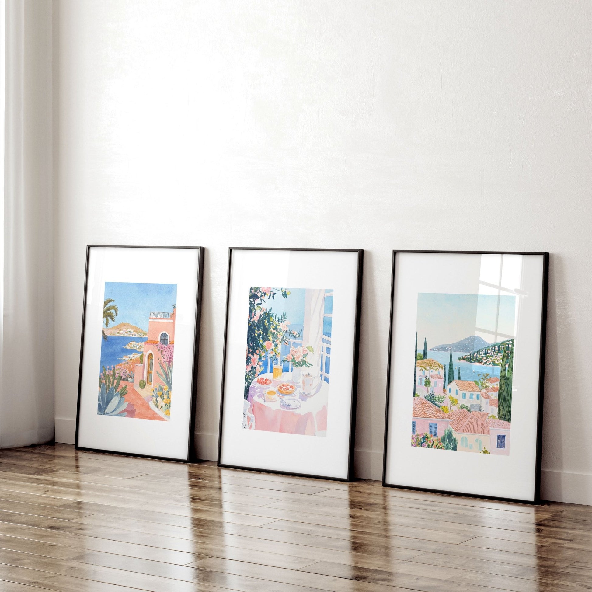 Framed Print Wall | Set of 3 Beach Decor Wall art Prints