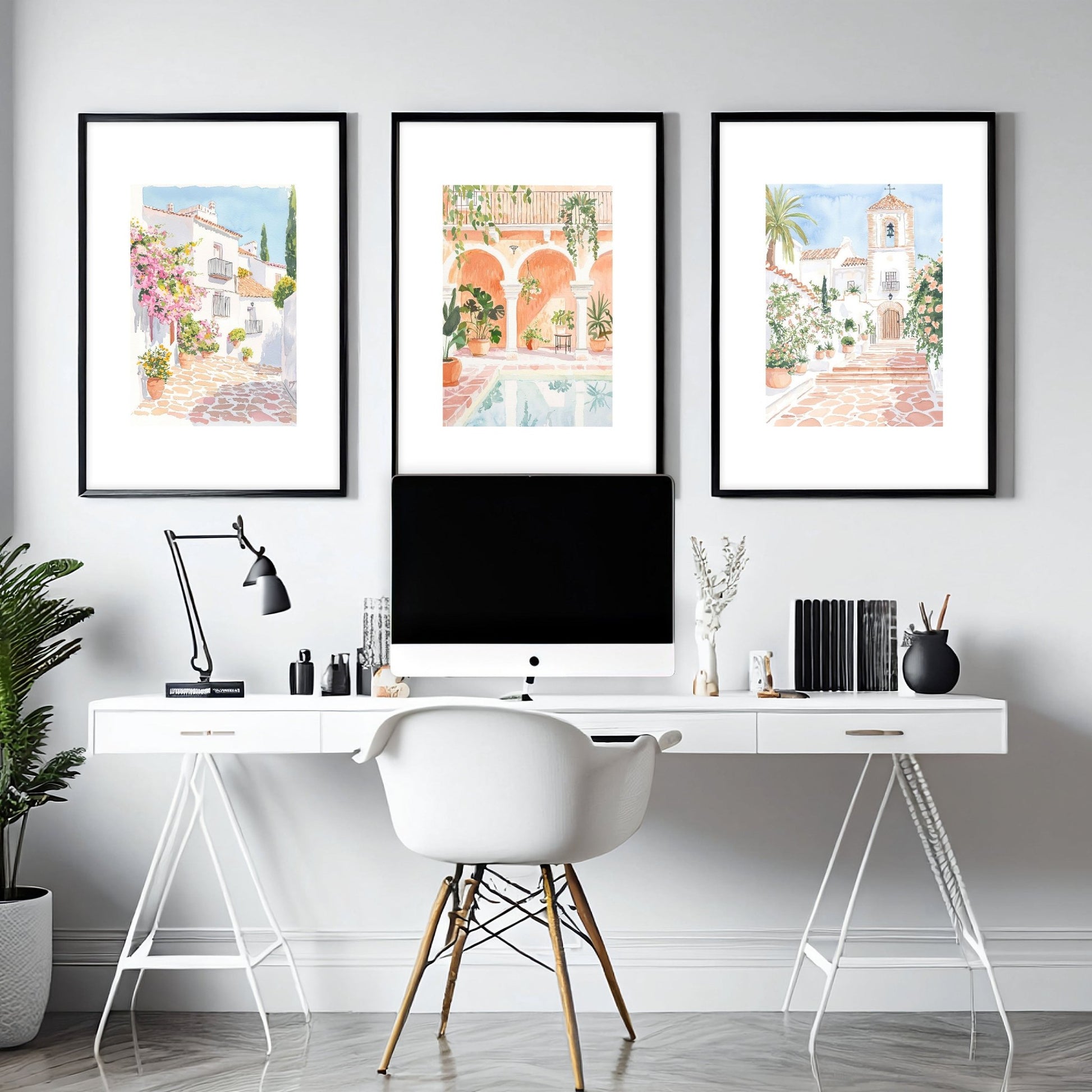 Framed Printed Artwork | Set of 3 Beach Decor Wall art Prints