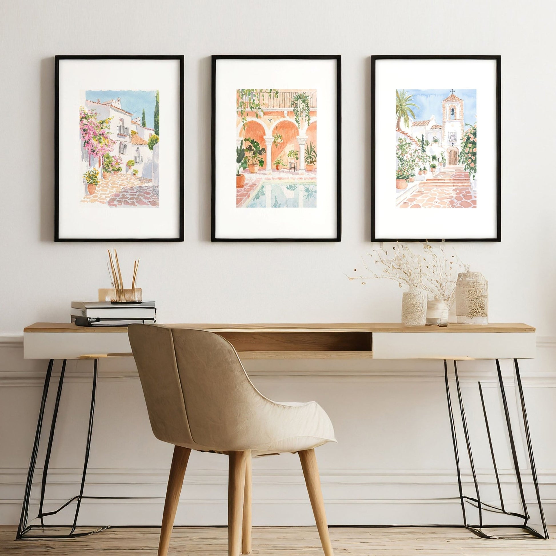 Framed Printed Artwork | Set of 3 Beach Decor Wall art Prints