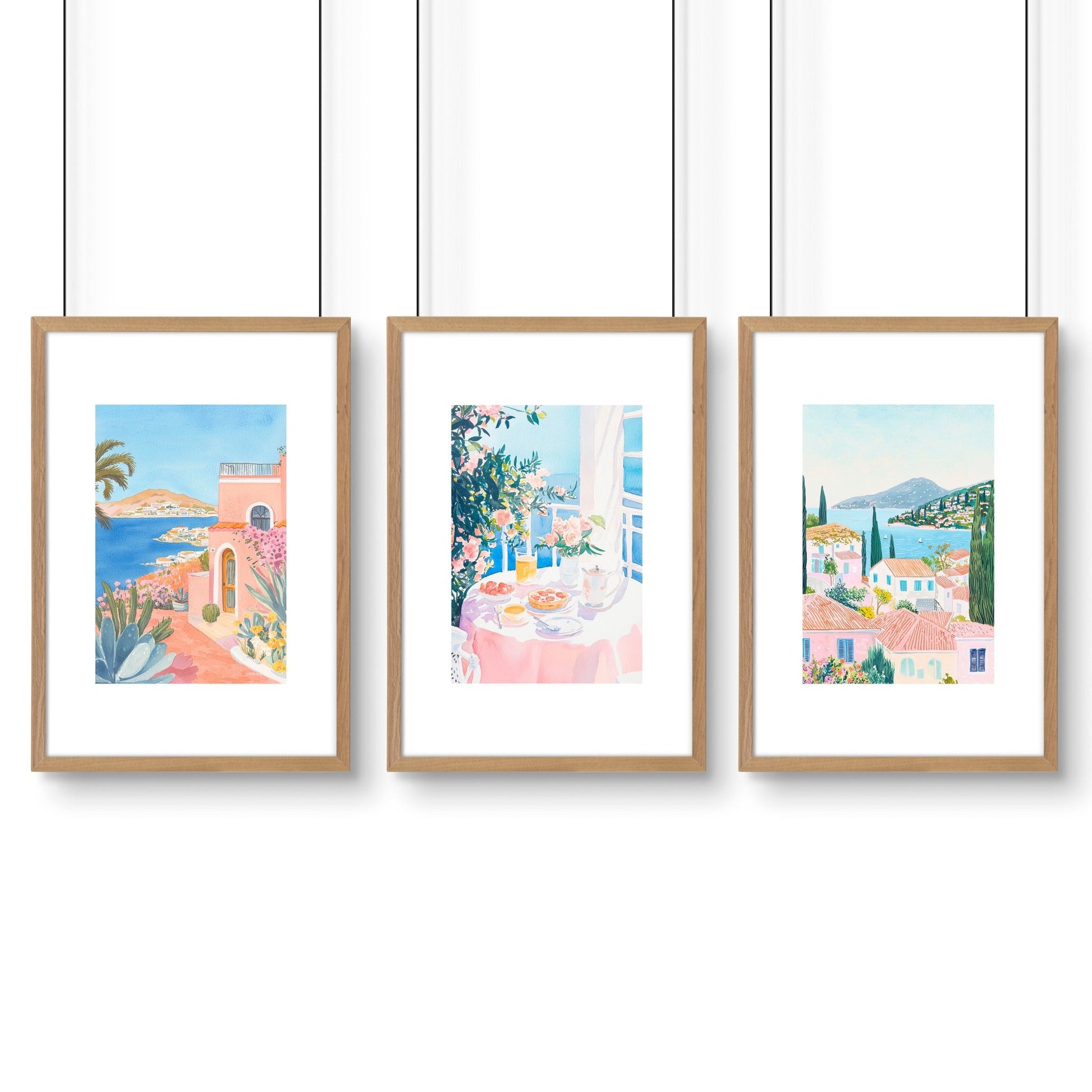 Framed Printed Artwork | Set of 3 Beach Decor Wall art Prints