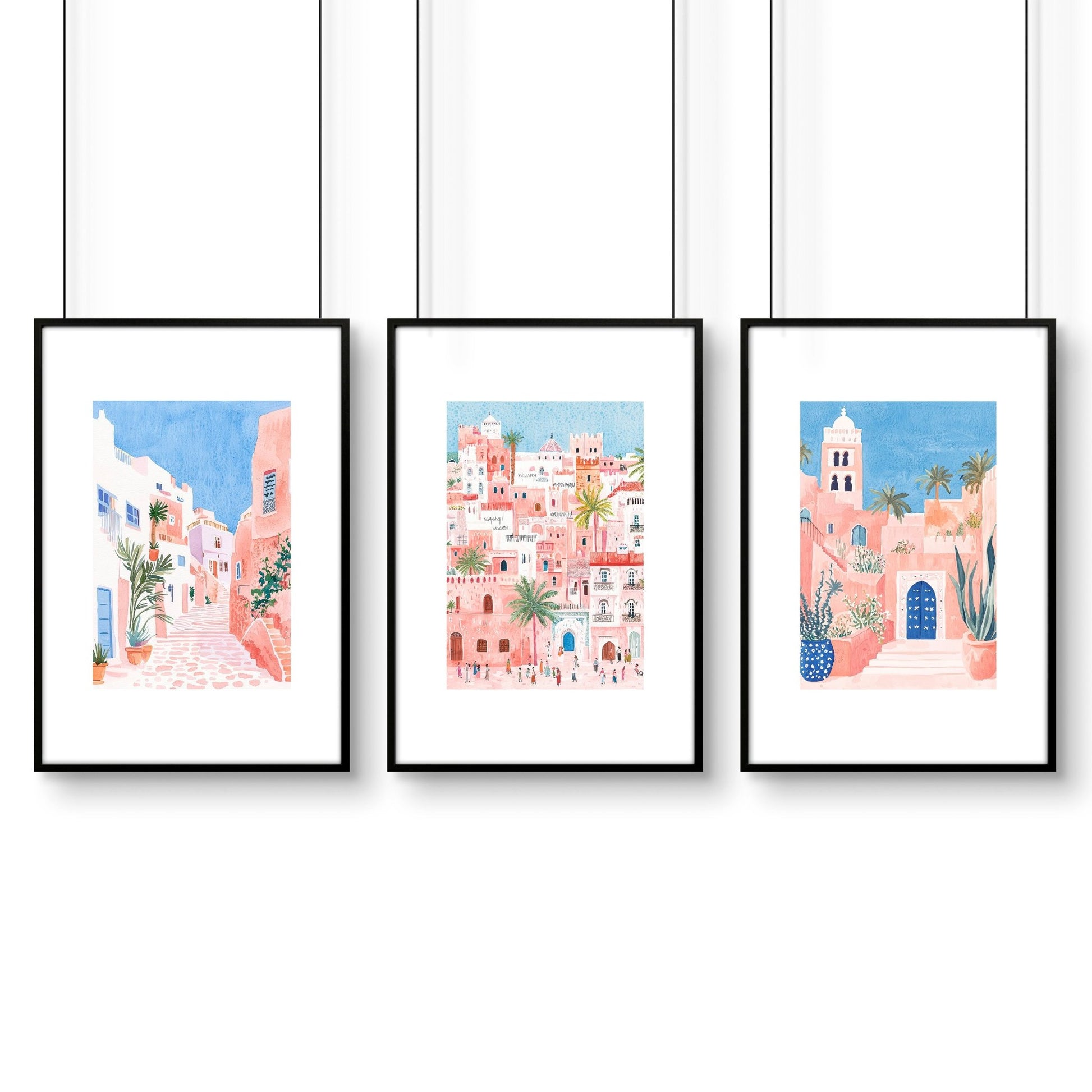 Framed Prints Art | Set of 3 Beach Decor Wall art Prints