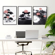 Framed Prints For Wall | Set of 3 Asian Inspired Wall art Prints