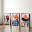 Framed Prints Large | Set of 3 Boho Women Wall art Prints