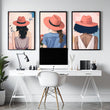 Framed Prints Large | Set of 3 Boho Women Wall art Prints