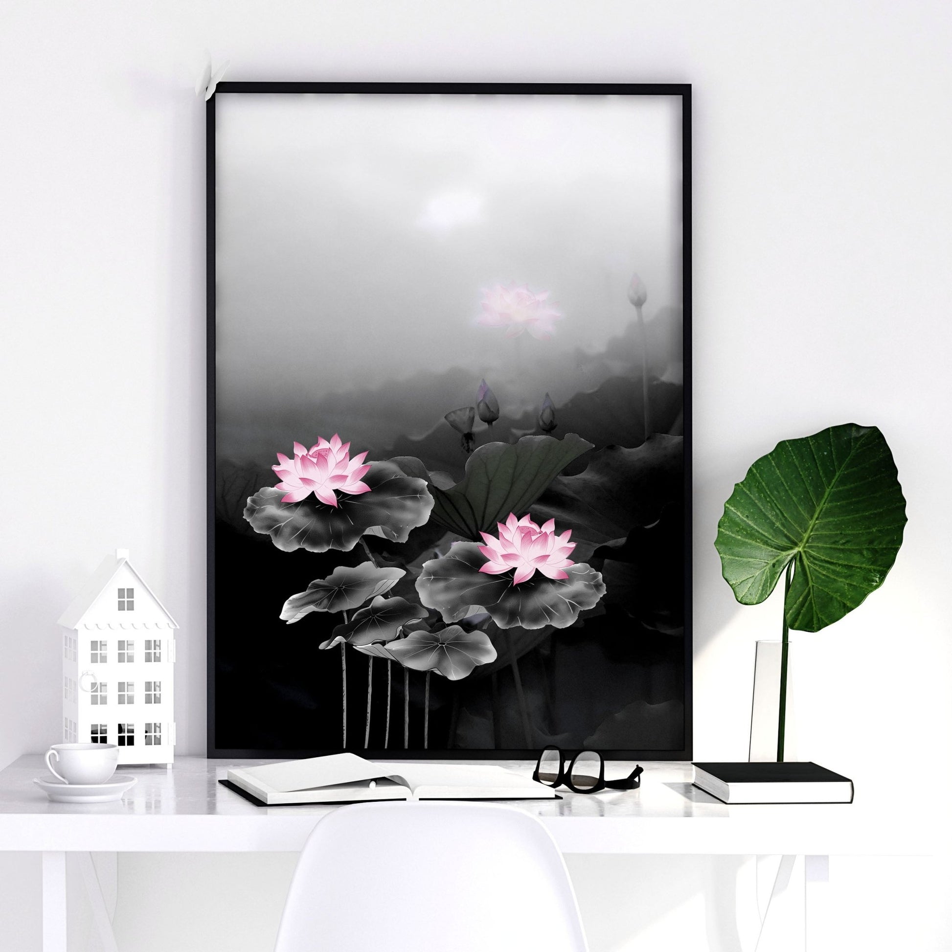 Framed Prints Wall | Set of 3 Asian Inspired Wall art Prints