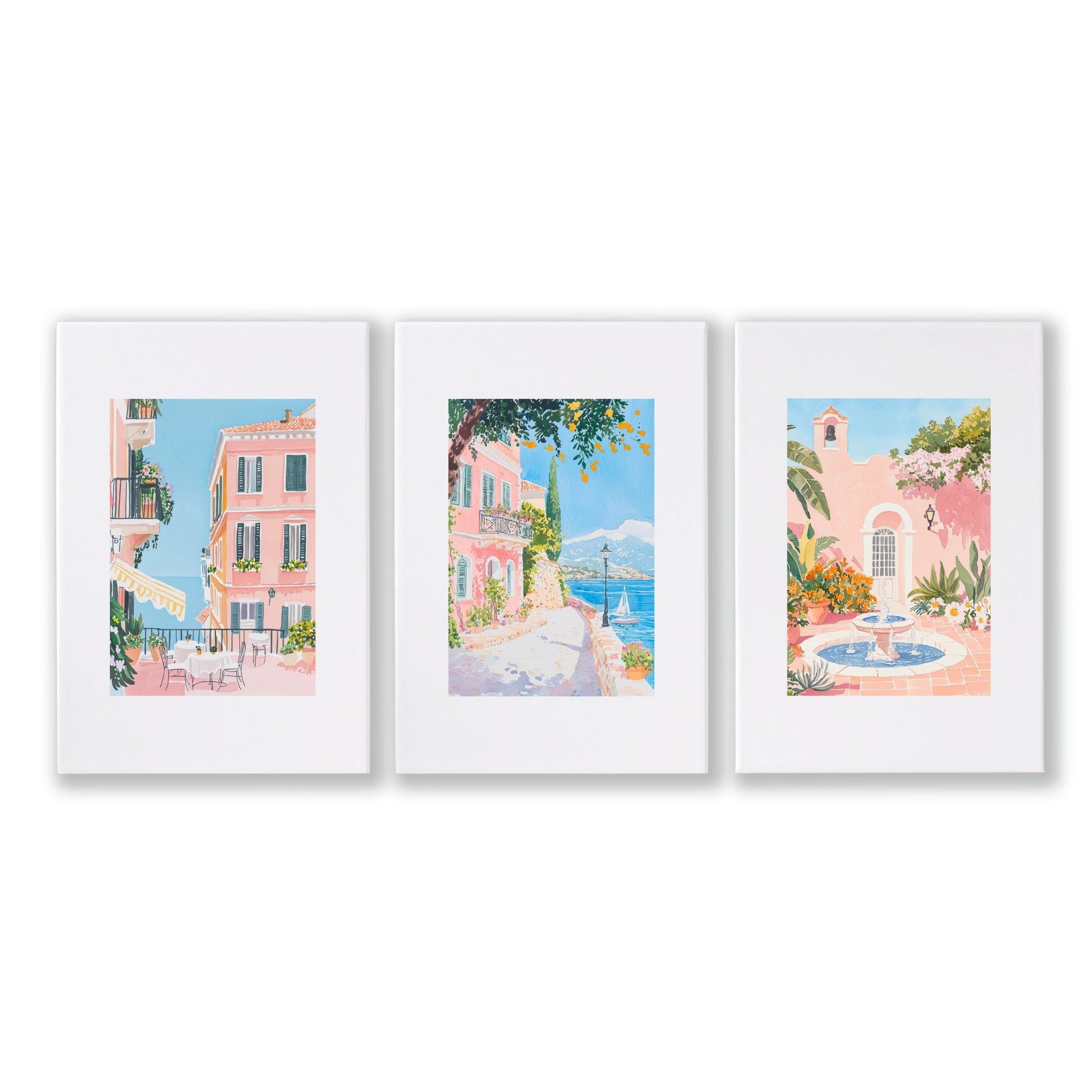 Framed Wall Art Large | Set of 3 Beach Decor Wall art Prints