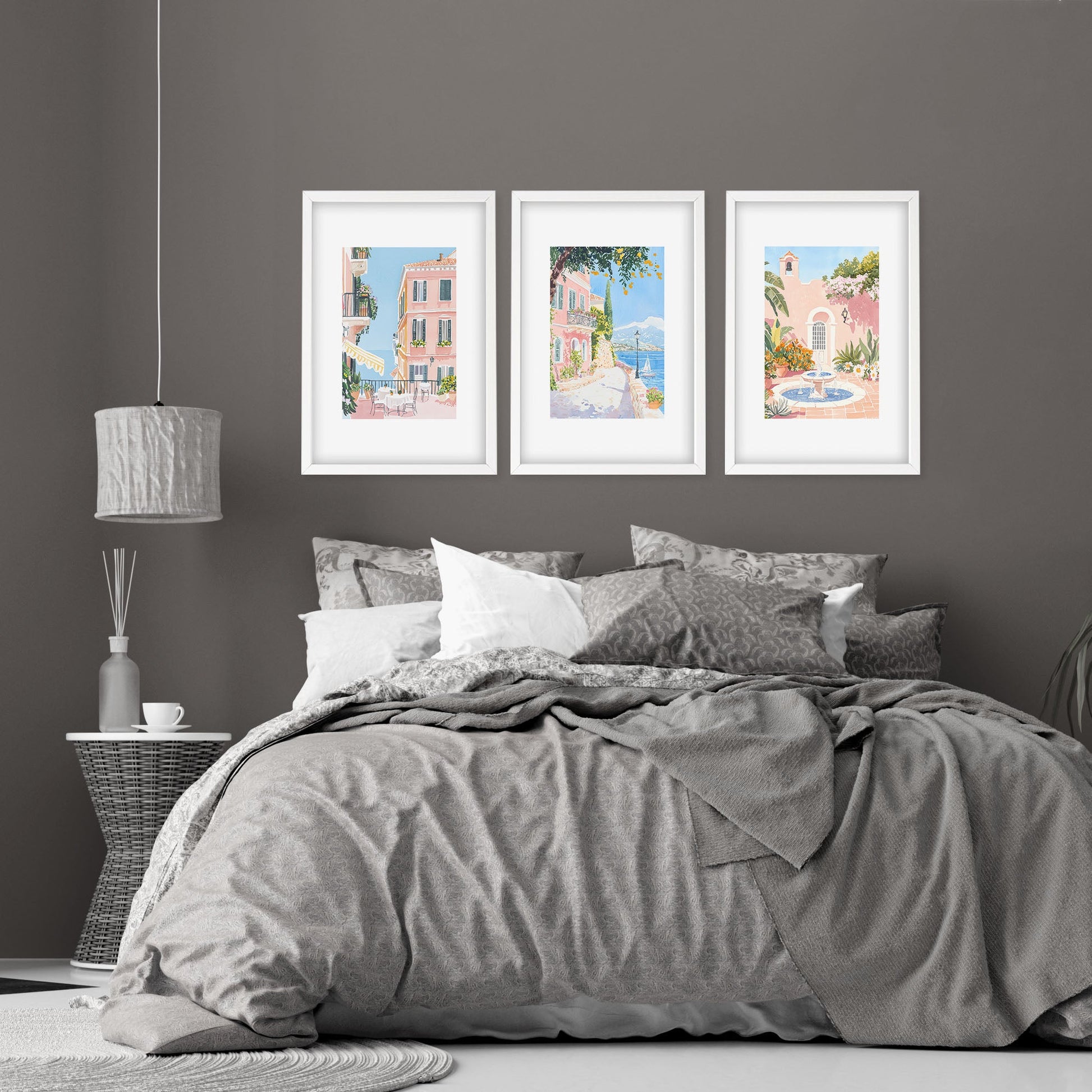 Framed Wall Art Large | Set of 3 Beach Decor Wall art Prints