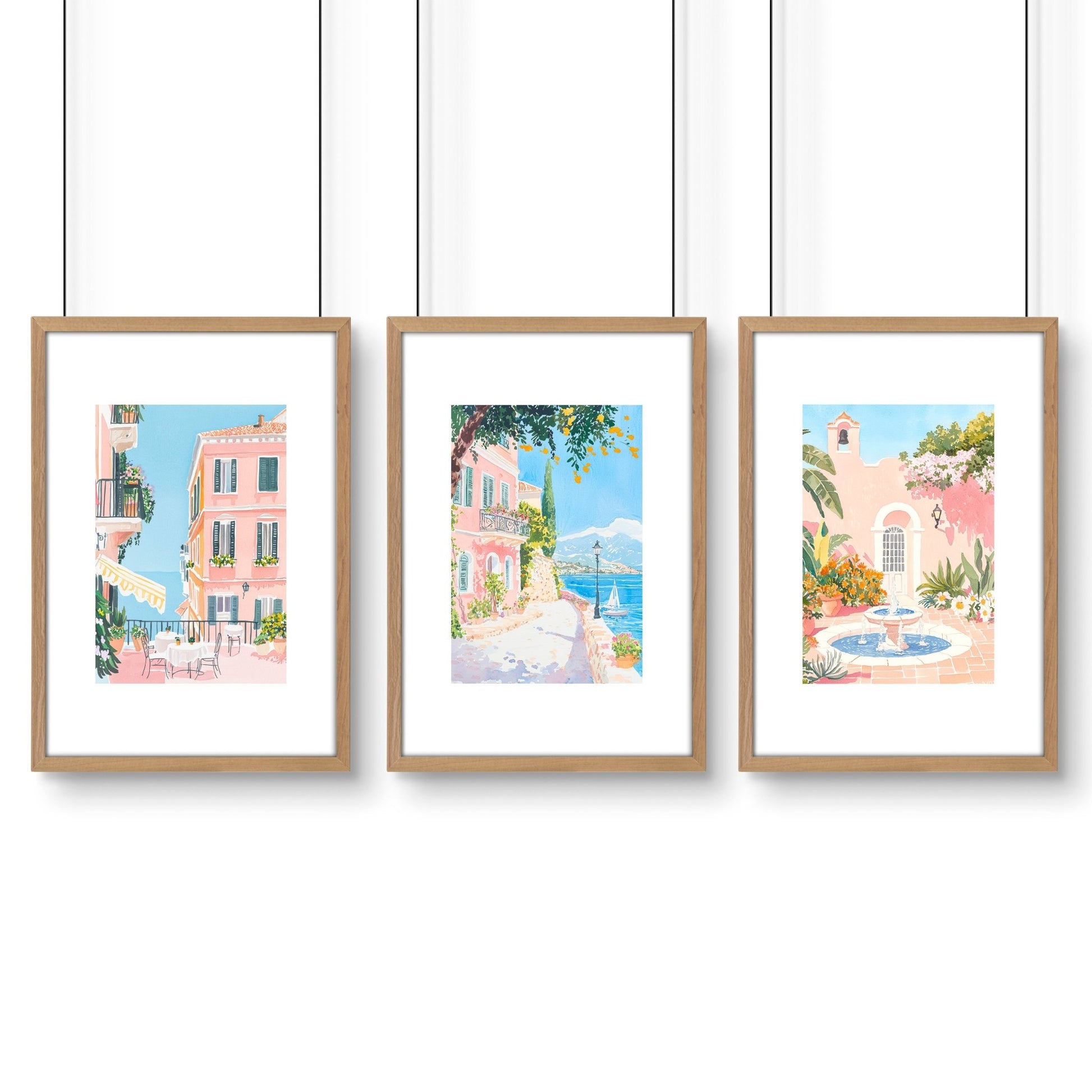 Framed Wall Art Large | Set of 3 Beach Decor Wall art Prints