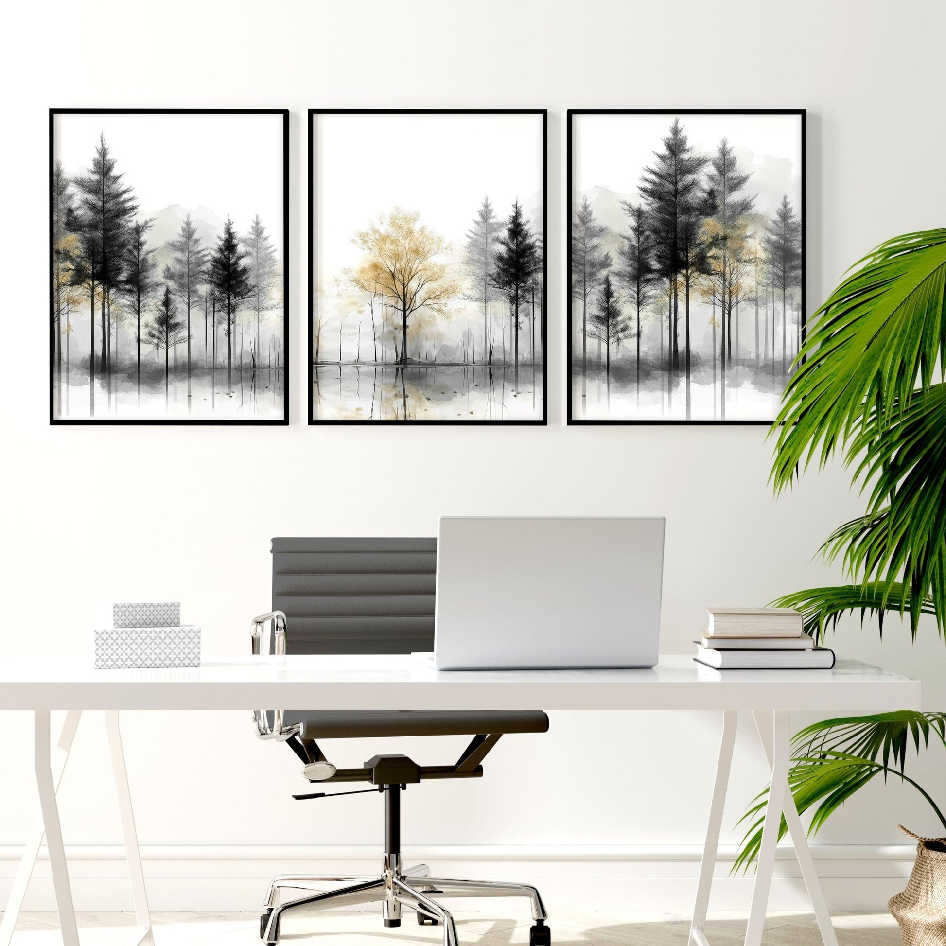 Framed Wall Art Set of 3 | Set of 3 Asian Inspired Wall art Prints