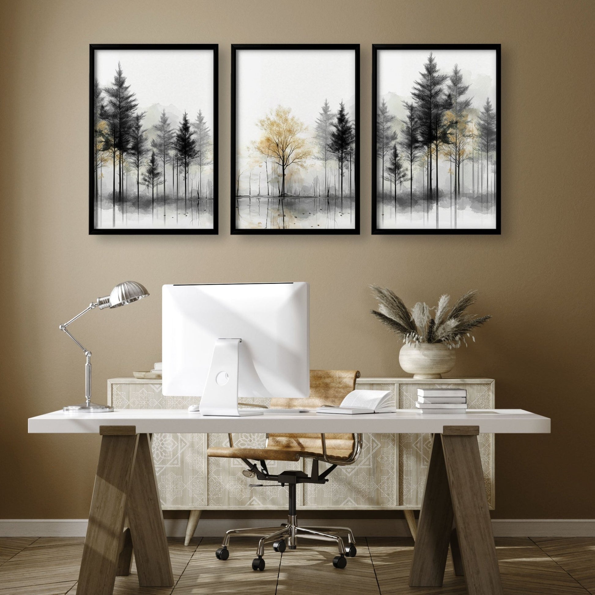Framed Wall Art Set of 3 | Set of 3 Asian Inspired Wall art Prints