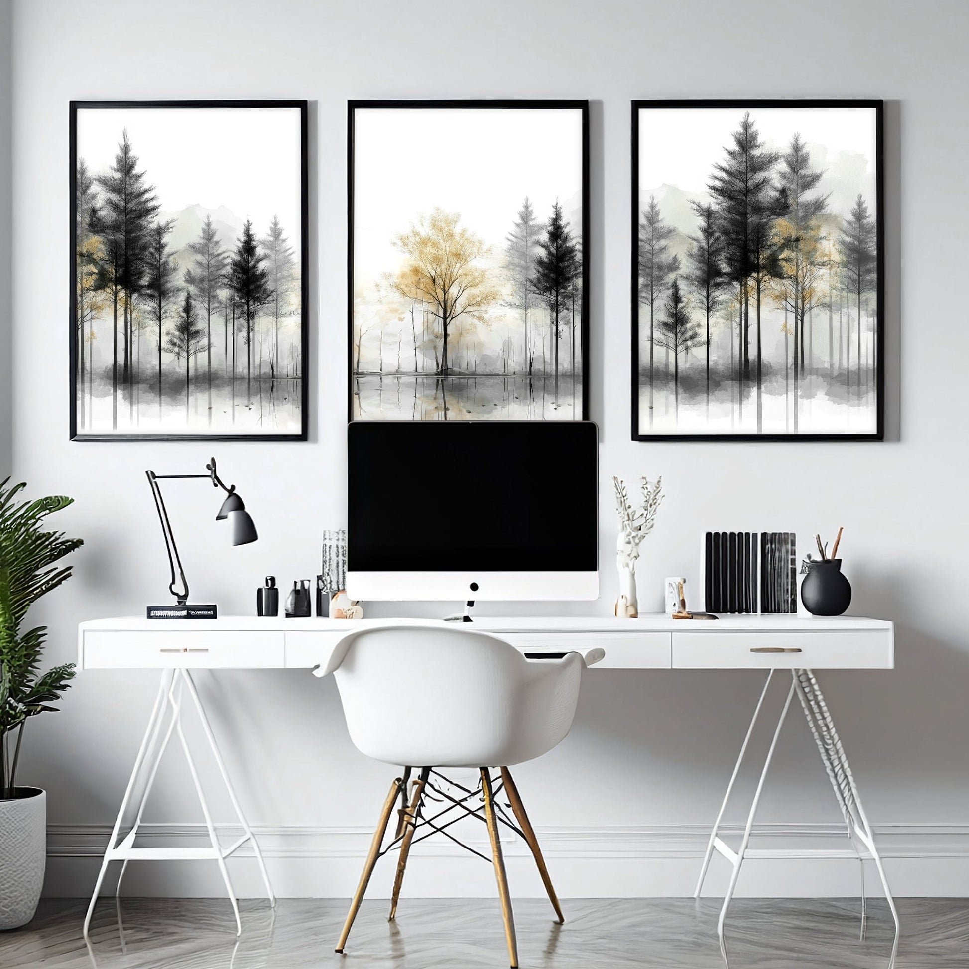 Framed Wall Art Set of 3 | Set of 3 Asian Inspired Wall art Prints