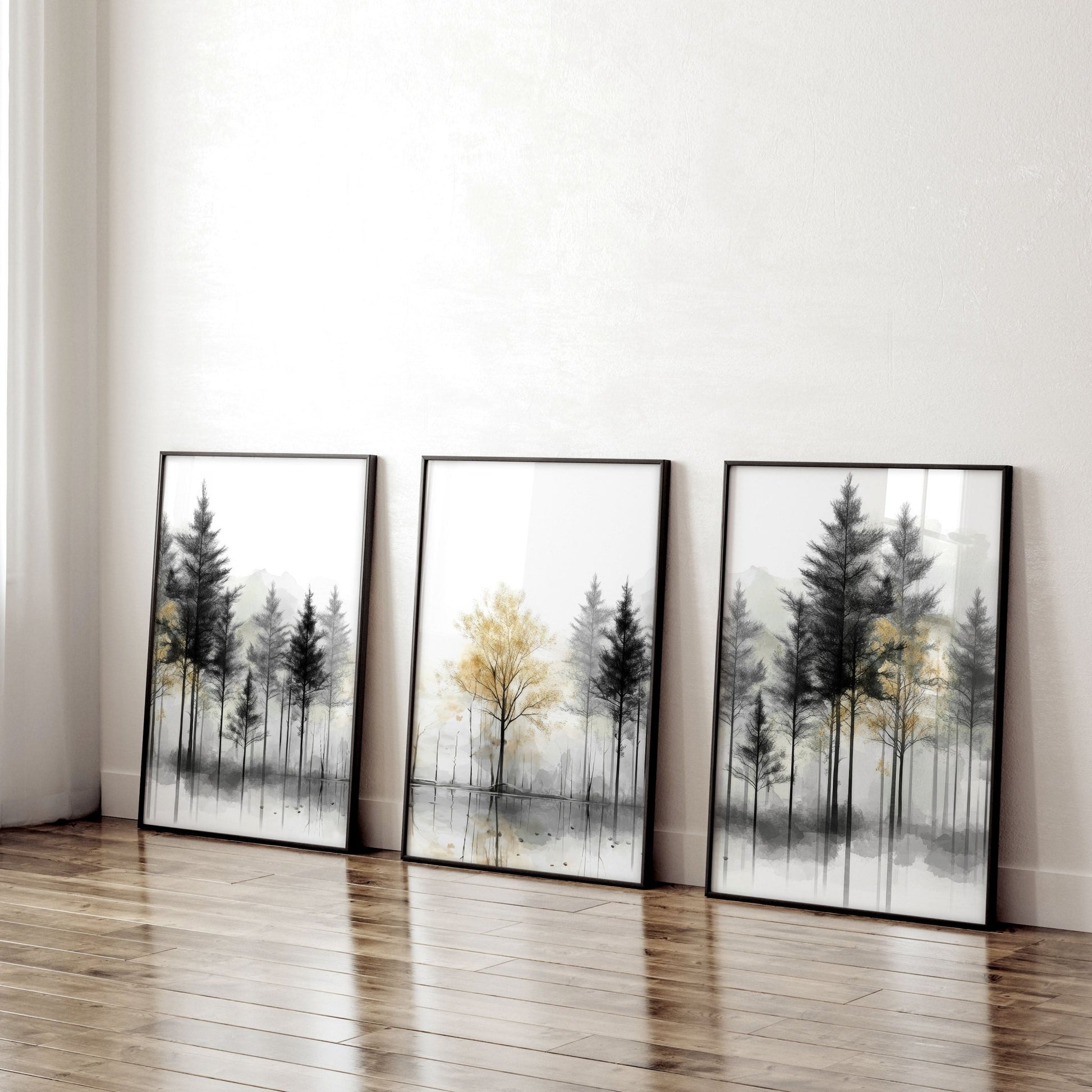 Framed Wall Art Set of 3 | Set of 3 Asian Inspired Wall art Prints