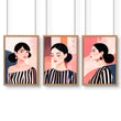 Frames Living Room | Set of 3 Boho Women Wall art Prints