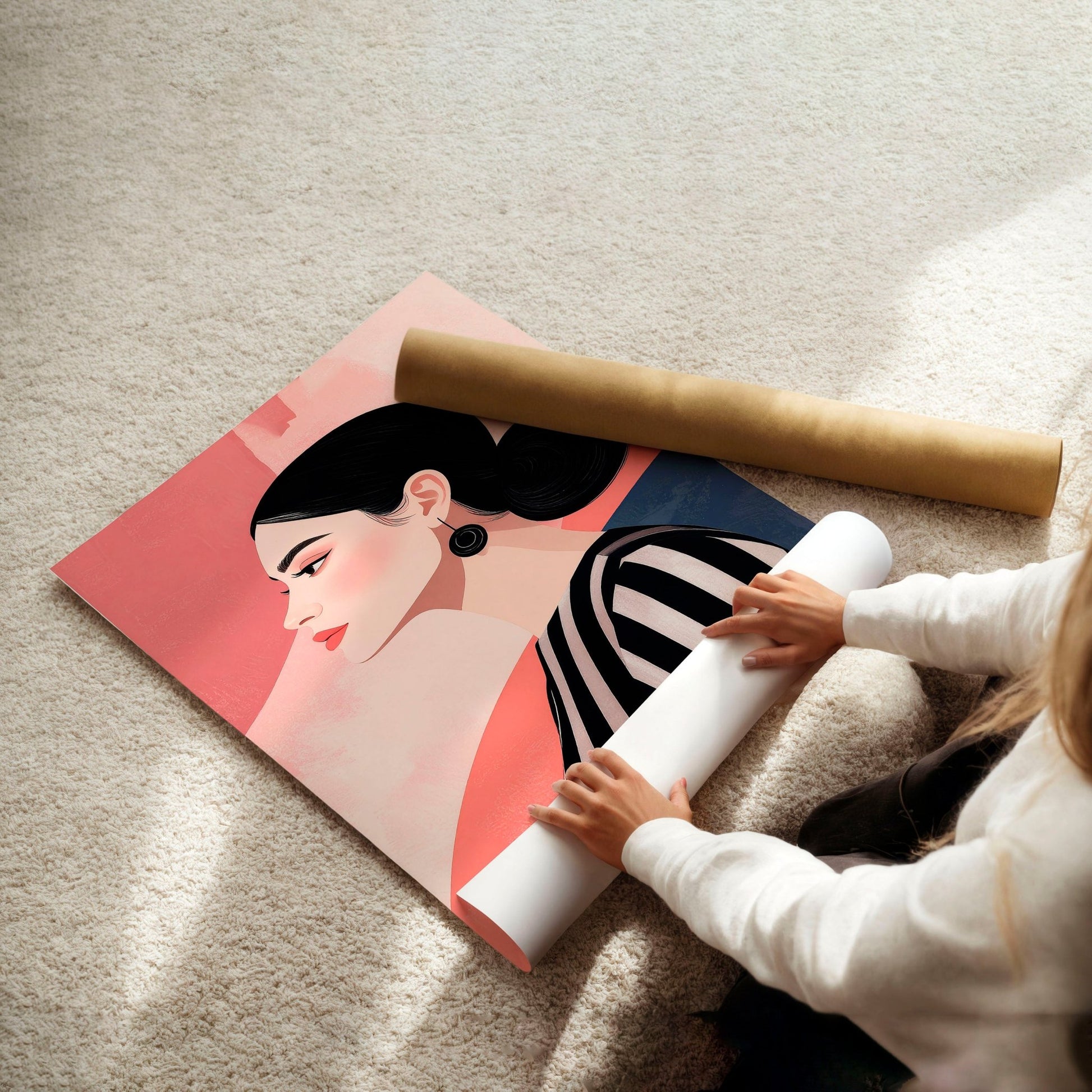 Frames Living Room | Set of 3 Boho Women Wall art Prints