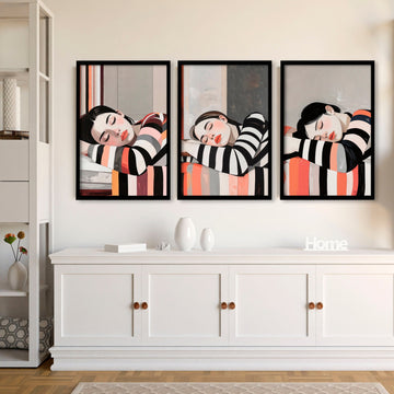 Frames Poster | Set of 3 Boho Women Wall art Prints