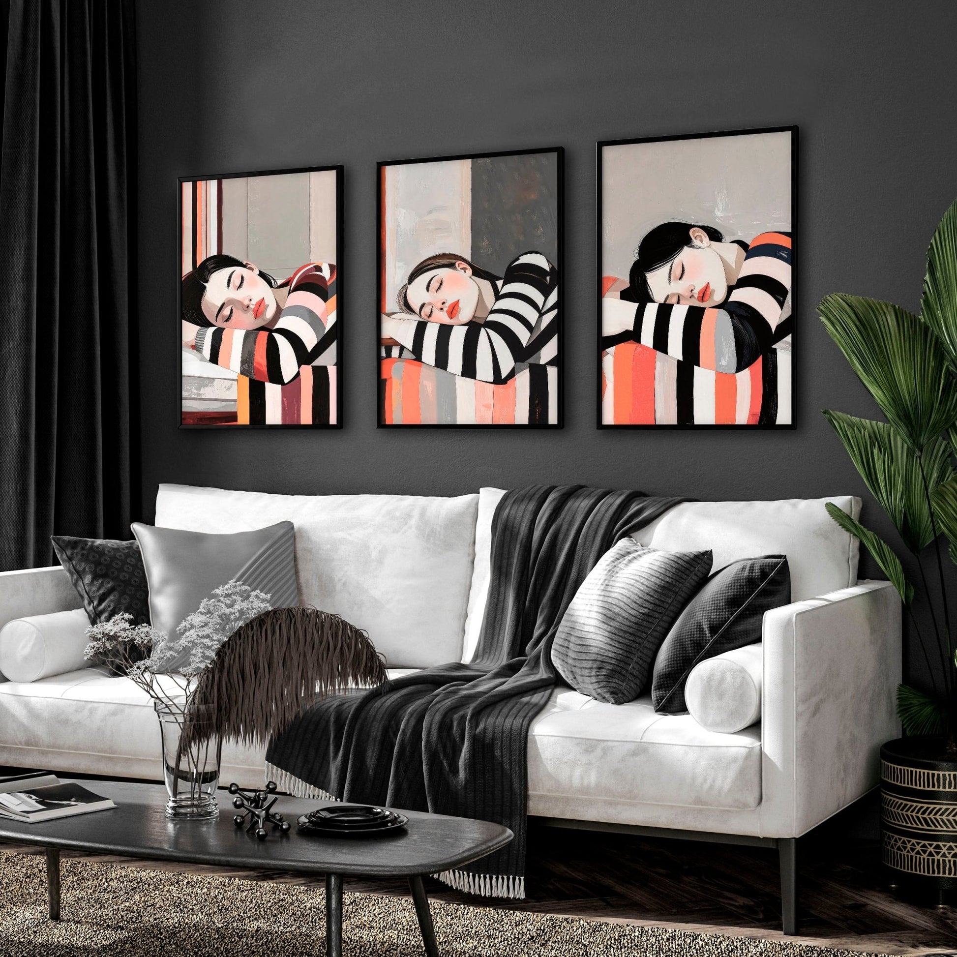 Frames Poster | Set of 3 Boho Women Wall art Prints