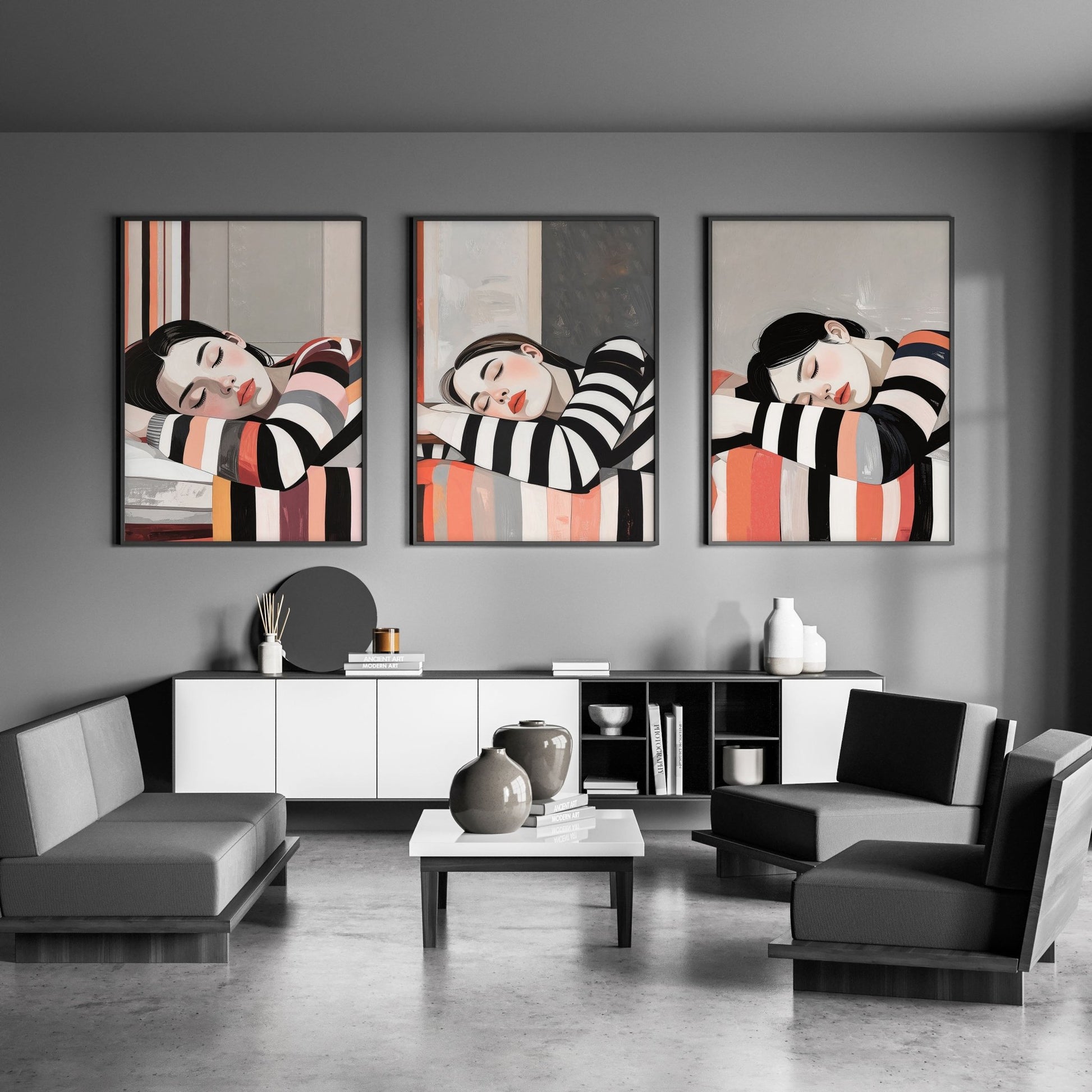 Frames Poster | Set of 3 Boho Women Wall art Prints