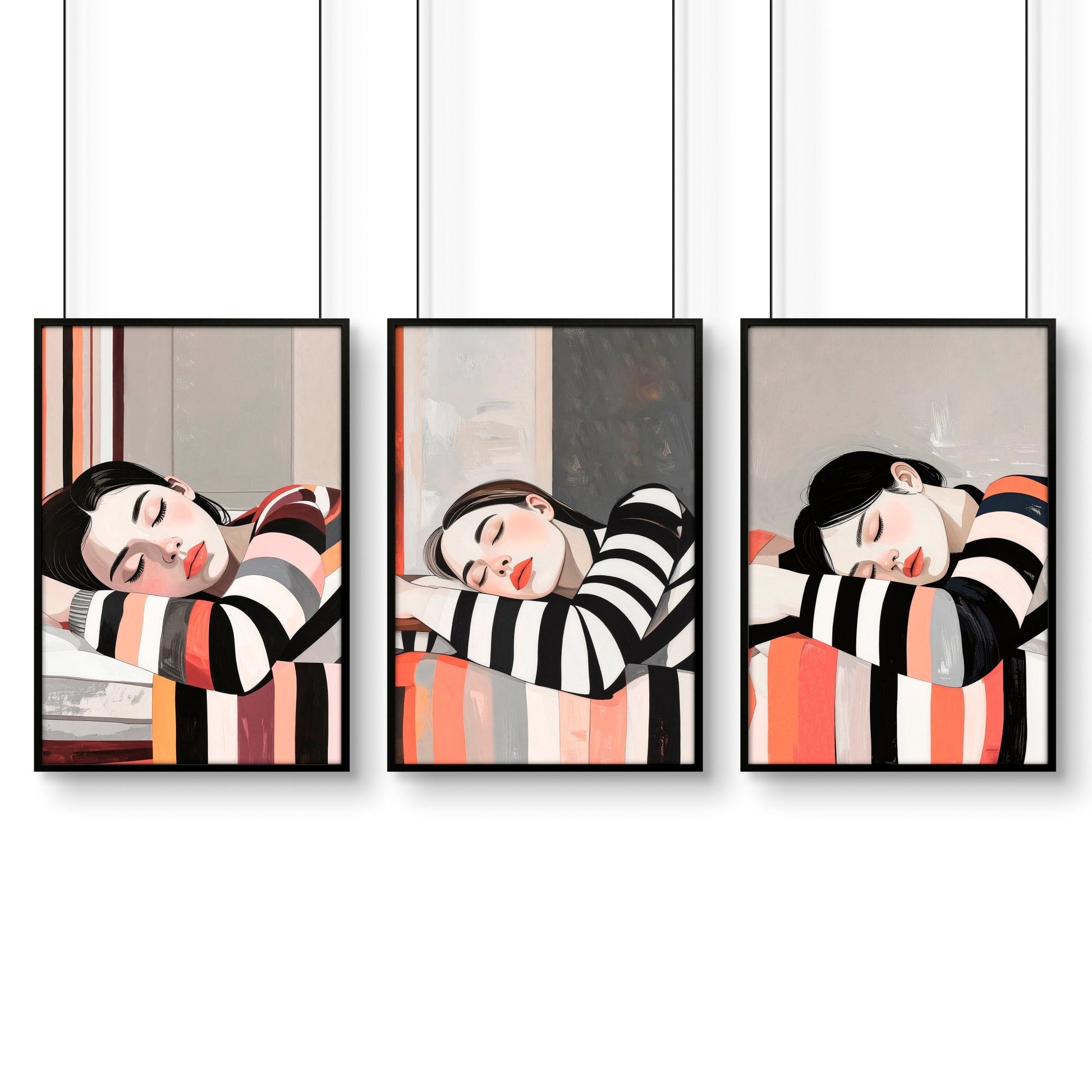 Frames Poster | Set of 3 Boho Women Wall art Prints