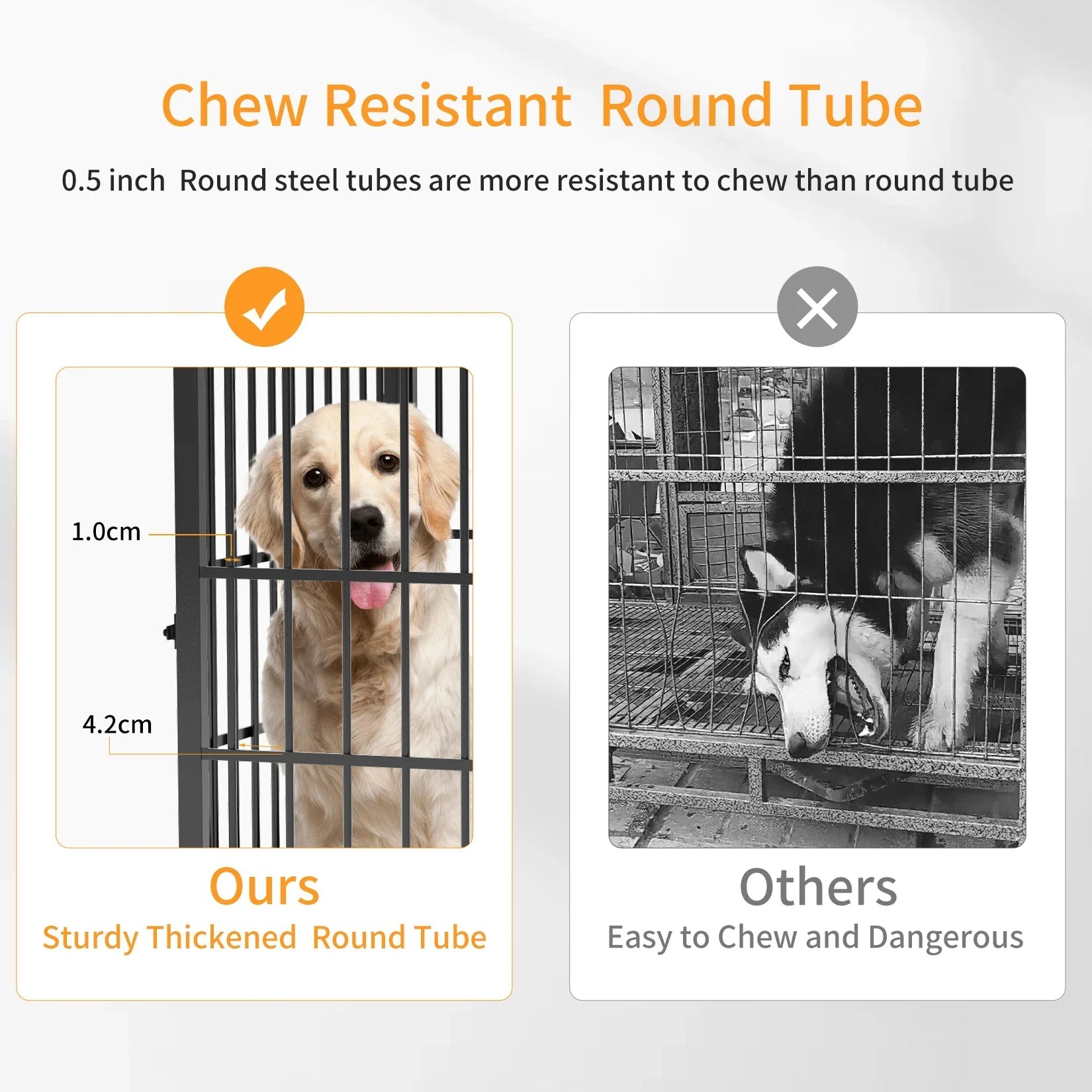 Furniture Style Dog Cage XXL Wooden Pet Kennel End Side Table with Tray and 3 Doors for Medium to Large Dogs