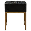 Fusion 1 Drawer Side Table with Bone Inlay