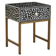 Fusion 1 Drawer Side Table with Bone Inlay