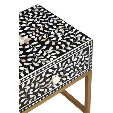 Fusion 1 Drawer Side Table with Bone Inlay