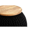 Fusion Black Woven Pouffe