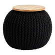 Fusion Black Woven Pouffe