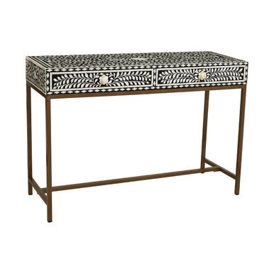 Fusion Console Table With Gold Finish Legs