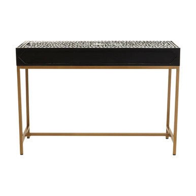 Fusion Console Table With Gold Finish Legs