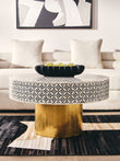 Fusion Round Coffee Table With Gold Base