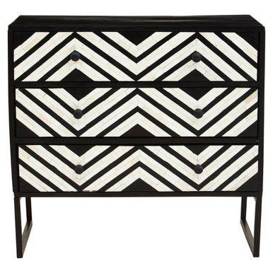 Fusion Three Drawer Chest with Bone Inlay