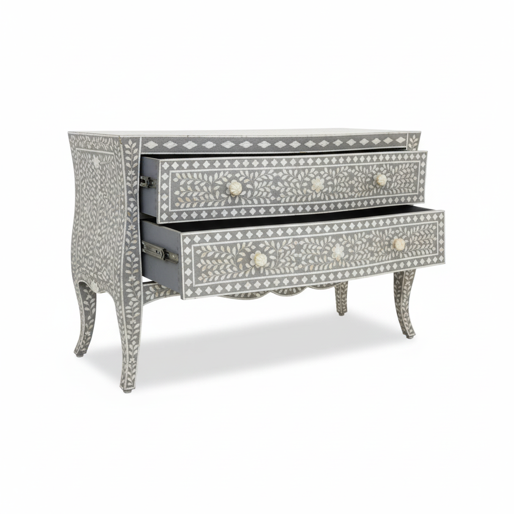 Fusion 2 Drawer Chest with Mother of Pearl Inlay