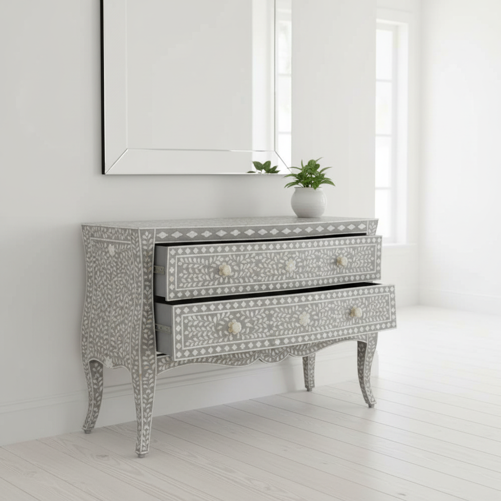Fusion 2 Drawer Chest with Mother of Pearl Inlay