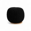Fusion Black Woven Pouffe