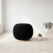 Fusion Black Woven Pouffe